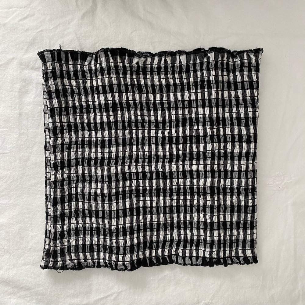 Checkered stretchy tube top
